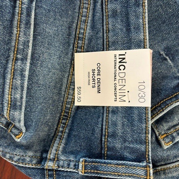 I.N.C. International Concepts Women's High-Rise Cuffed Denim Shorts NWT
