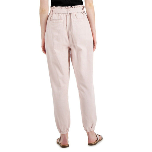 Tinseltown Juniors' Size 3 Pink Paperbag Belted Waist Pants NWT
