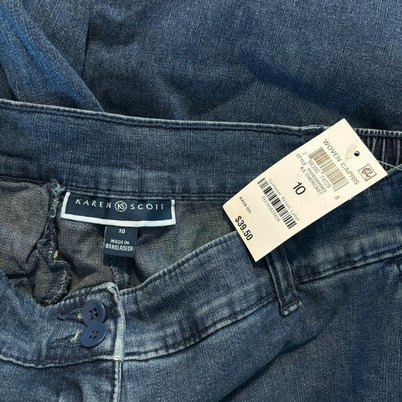 Karen Scott Women's Denim Comfort Waist Capri Pants NWT.