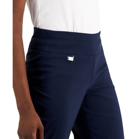 Alfani Women's Petite Navy Blue Tummy Control Straight Leg Dress Pants NWT