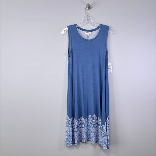 Style & Co. Women's Small Blue Casual Border-Print Sleeveless Flip-Flop Dress NW