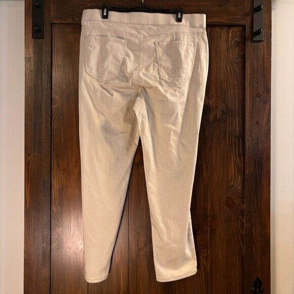 Karen Scott Plus Size Light Beige Elastic Waist Pull-On Stretchy Denim Pants NWT