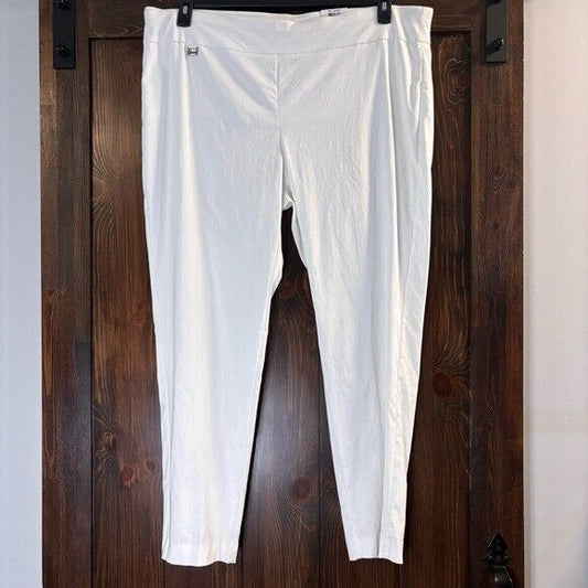 Alfani Plus Size White Tummy-Control Pull On Stretchy Skinny Dress Pants NWT