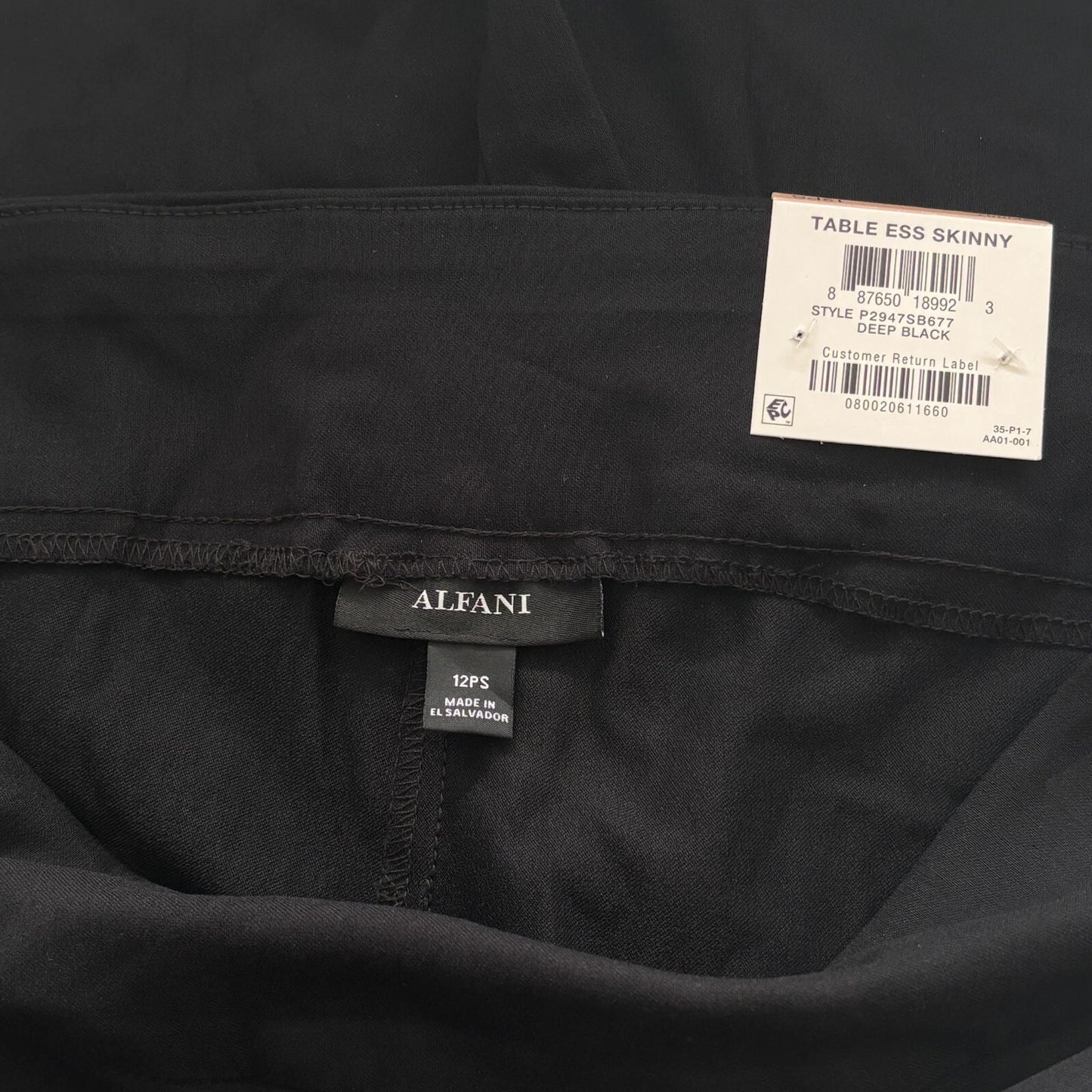 Alfani Petite Black Tummy-Control Pull-On Cropped Skinny Dress Pants