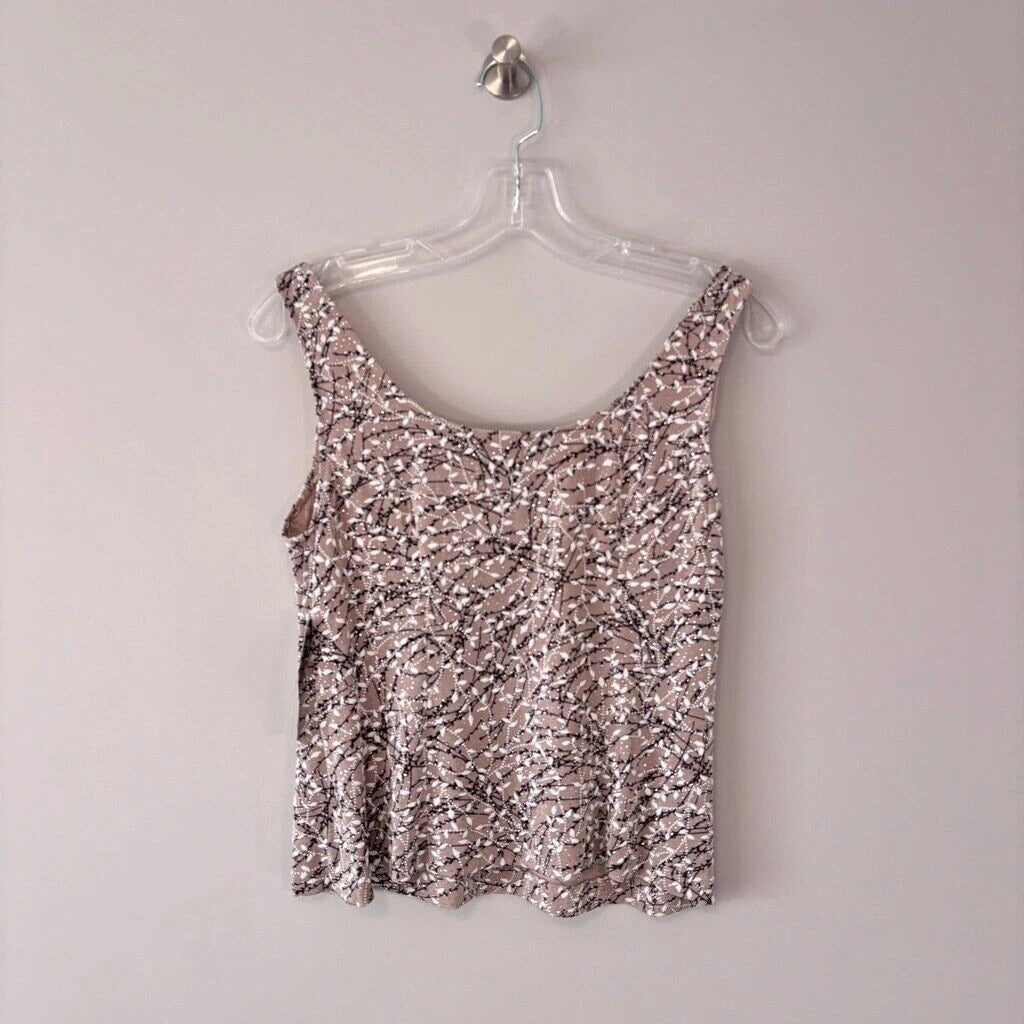 Alex Evenings Women's Printed Formal Sleeveless Top with Glitter NWT