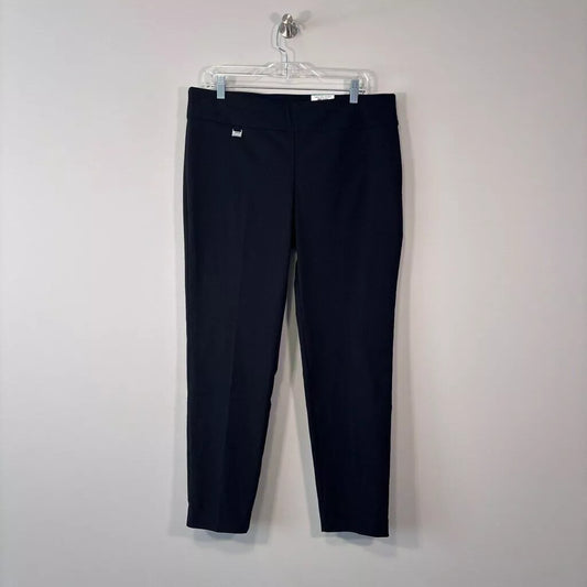 Alfani Petite Black Tummy-Control Pull-On Cropped Skinny Dress Pants