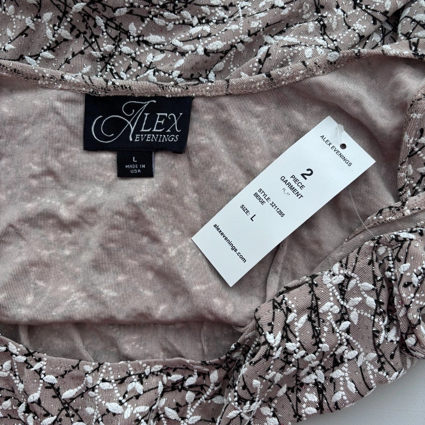 Alex Evenings Women's Printed Formal Sleeveless Top with Glitter NWT