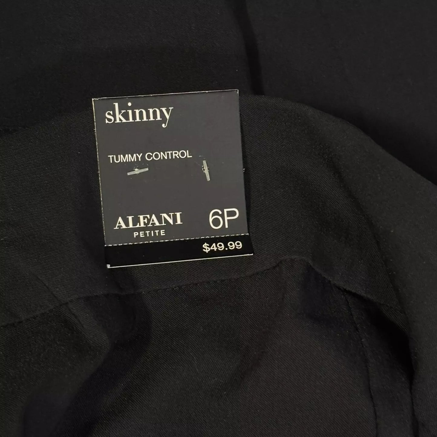 Alfani Petite Black Tummy-Control Pull-On Cropped Skinny Dress Pants