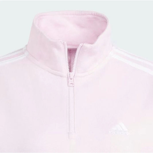 Adidas W 3S FT QZ Light Pink 1/4 Zip Sweater XS