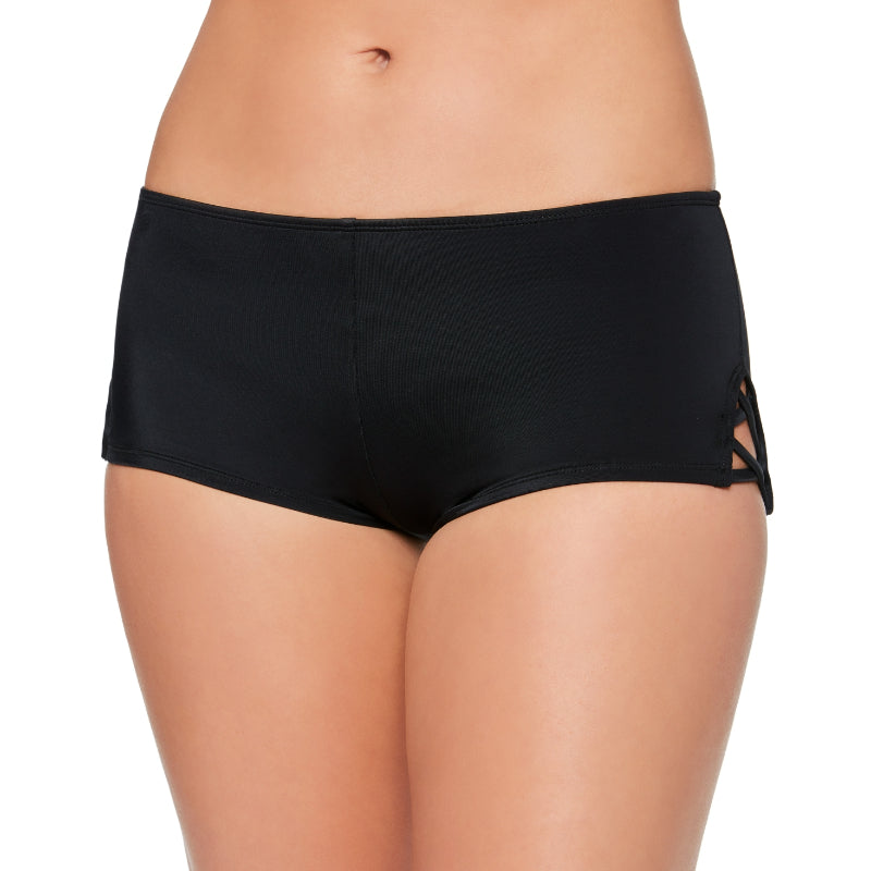 Salt + Cove Size Extra Large Black Strappy-Side Swim Boyshorts NWT