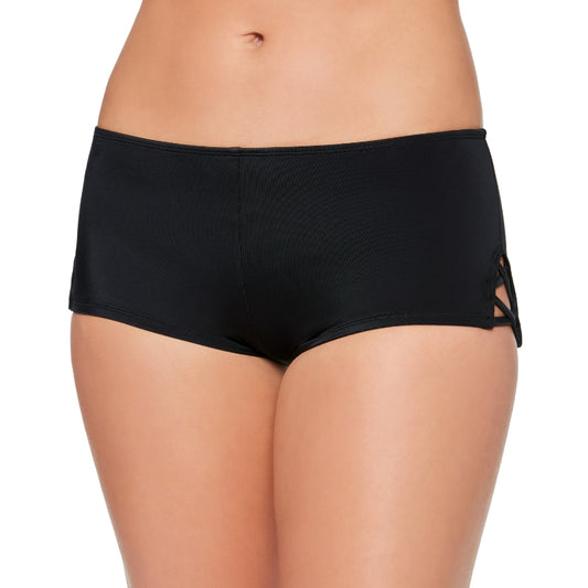 Salt + Cove Size Extra Large Black Strappy-Side Swim Boyshorts NWT