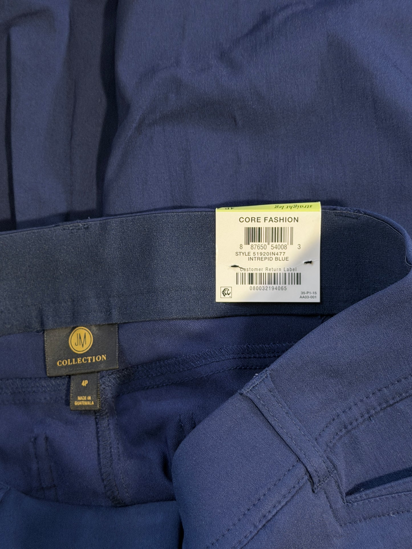 JM Collection Petite Tummy-Control Curvy Fit Navy Dress Pants NWT