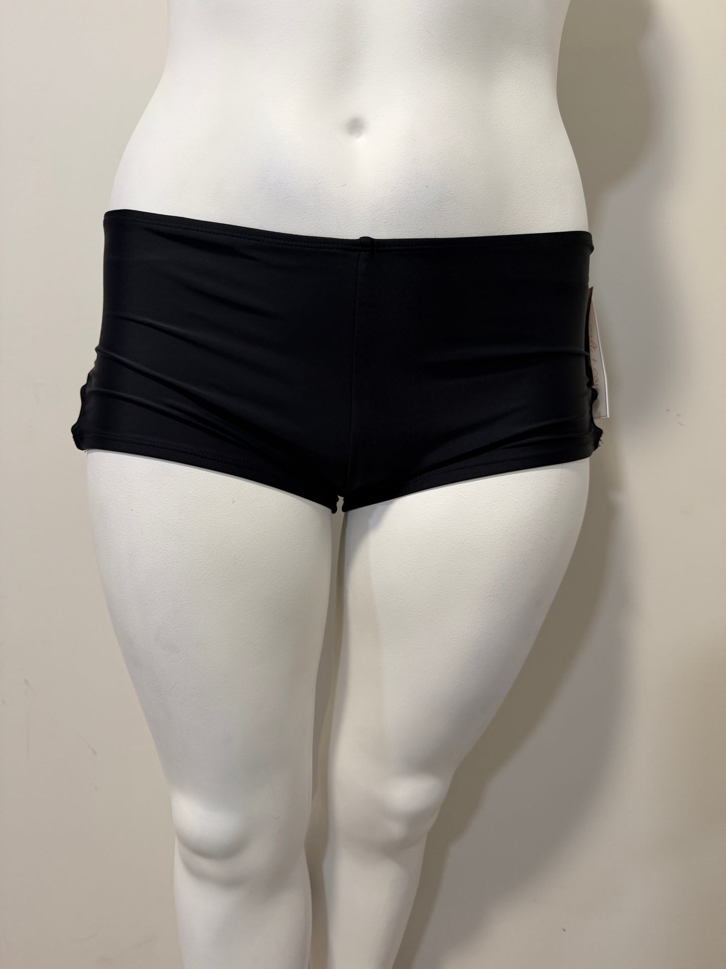 Salt + Cove Size Extra Large Black Strappy-Side Swim Boyshorts NWT