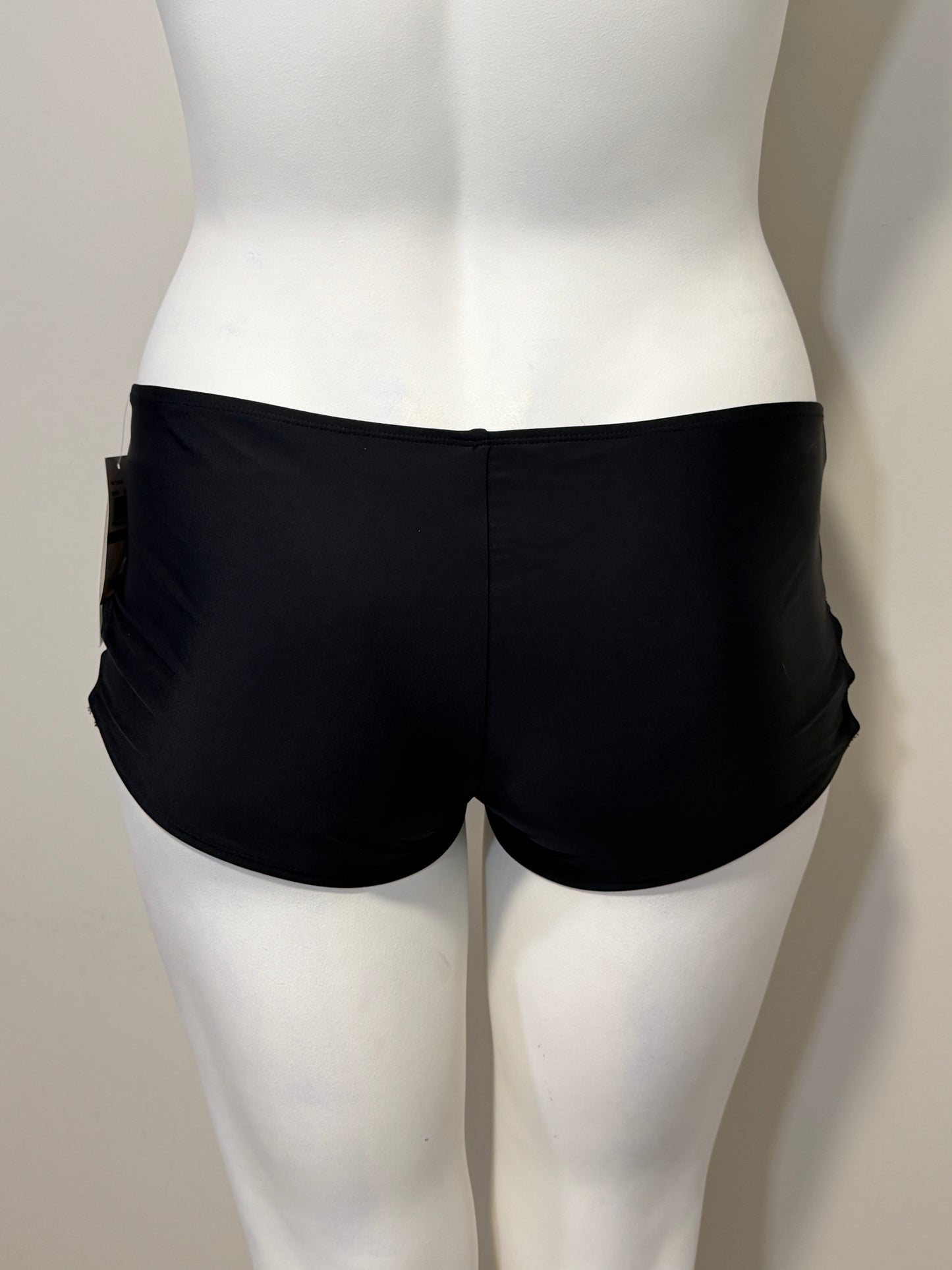 Salt + Cove Size Extra Large Black Strappy-Side Swim Boyshorts NWT