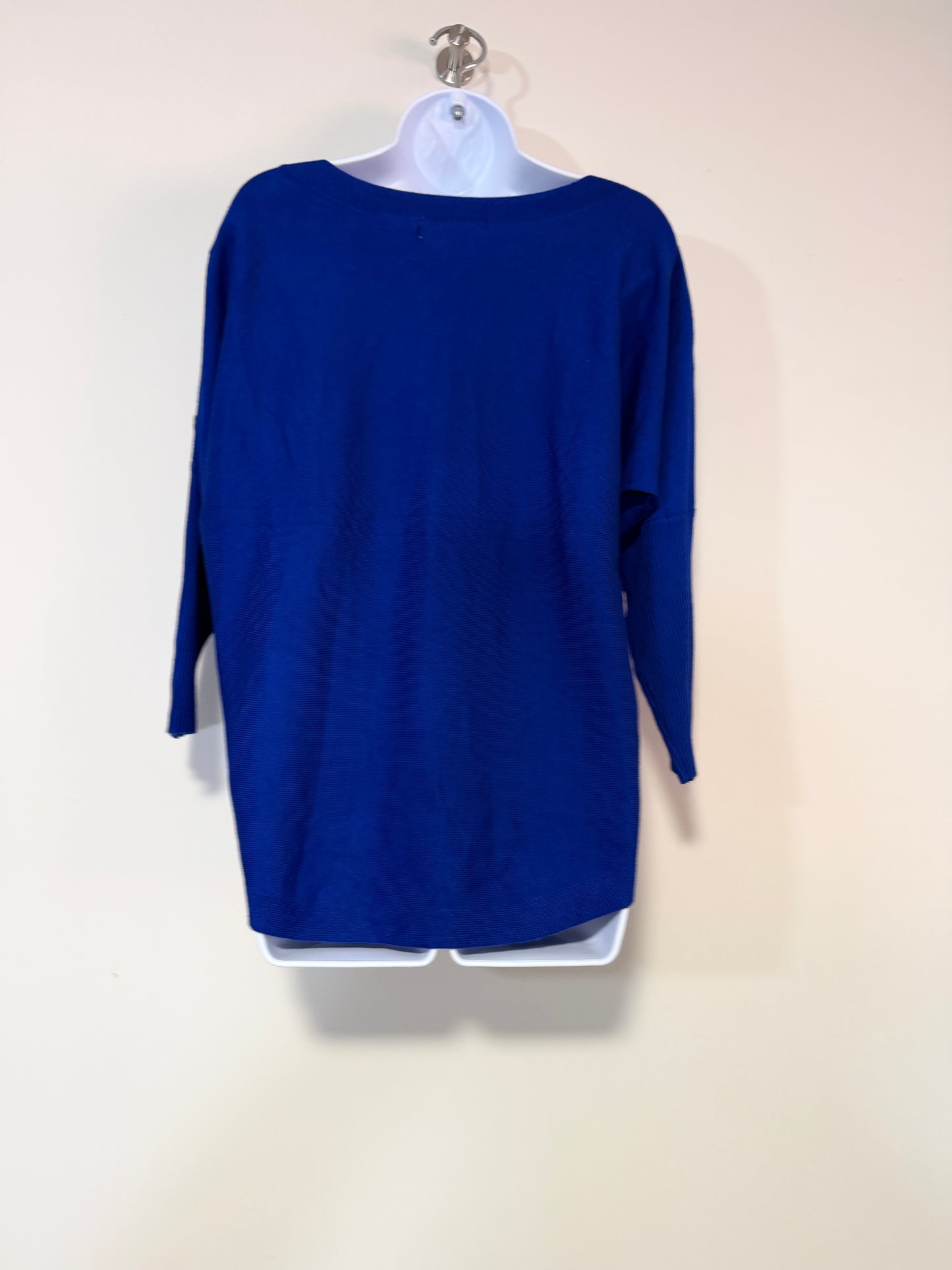 Melissa Paige Medium Petite Blue Dolman-Sleeve Buttoned-Sleeve Sweater NWT