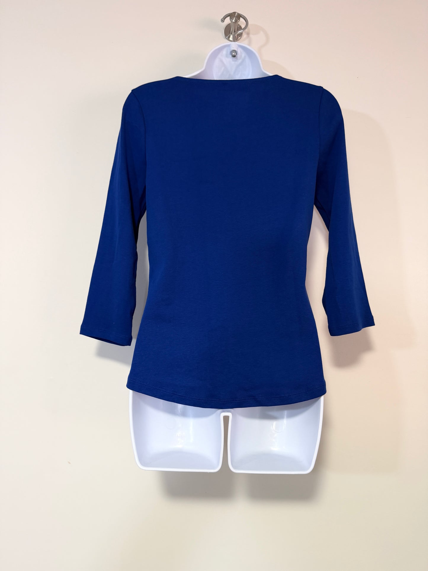 Charter Club Extra Small Dark Blue Pima 100% Cotton Boat-Neck Top NWT