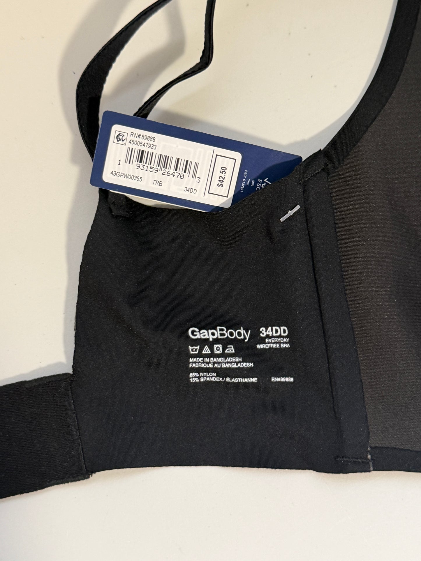 GAP GapBody Women's Black Everyday Essentials Wireless Bra NWT