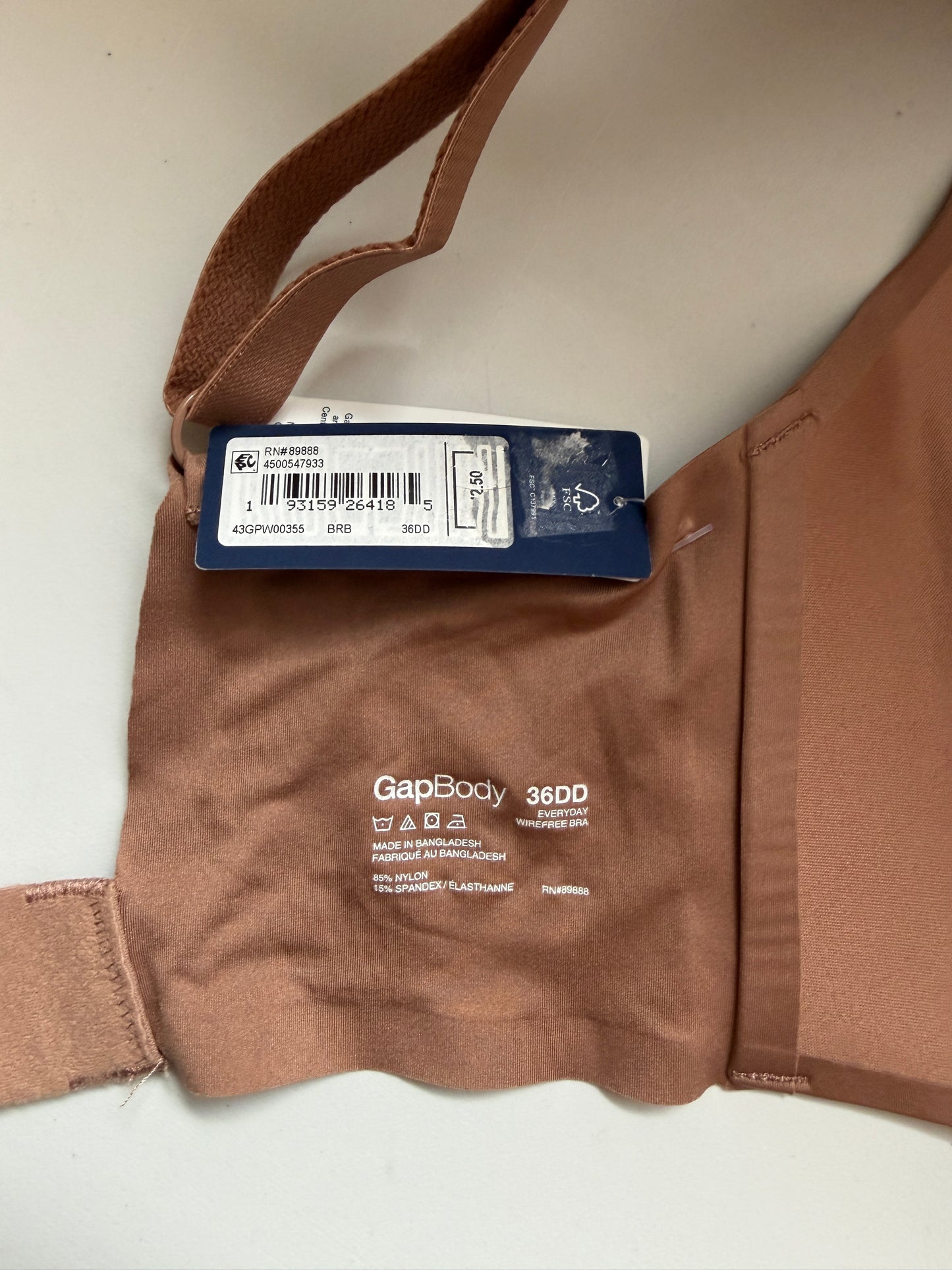 GAP GapBody Women's Size Dark Beige Everyday Essentials Wireless Bra NWT