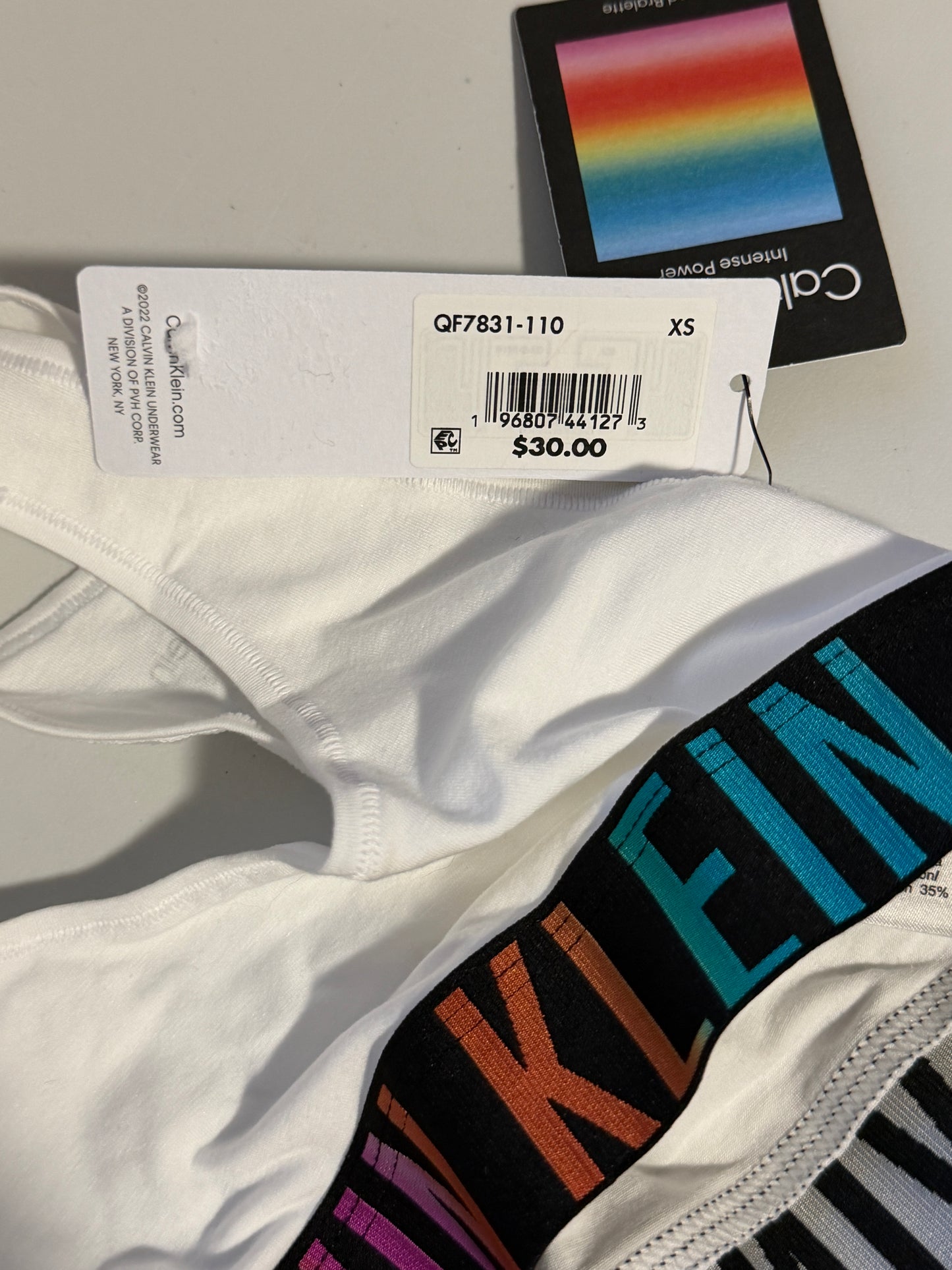 Calvin Klein White Racerback Logo Bralette / Loungewear NWT