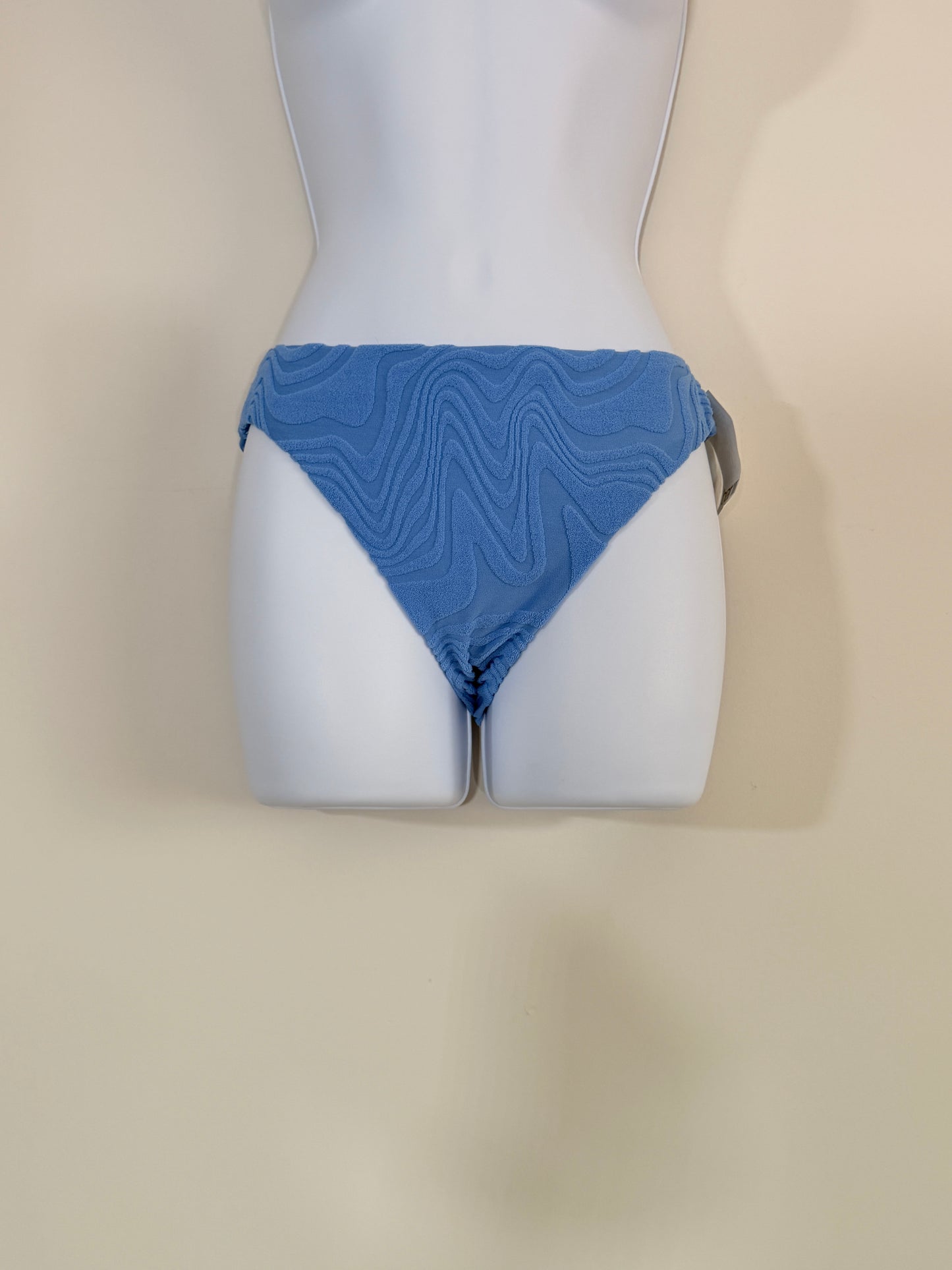 Bar III Heat Wave Textured Bikini Bottoms Cobalt Blue NWT