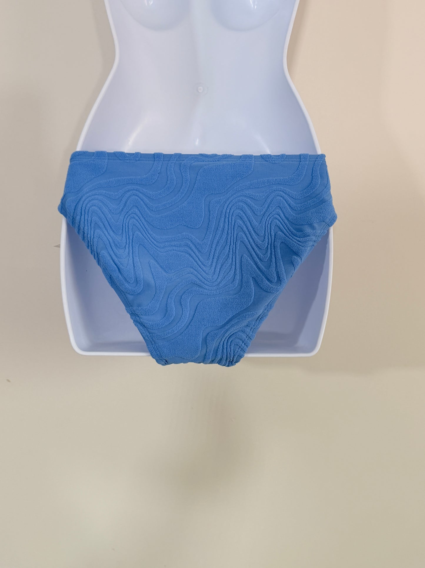 Bar III Heat Wave Textured Bikini Bottoms Cobalt Blue NWT