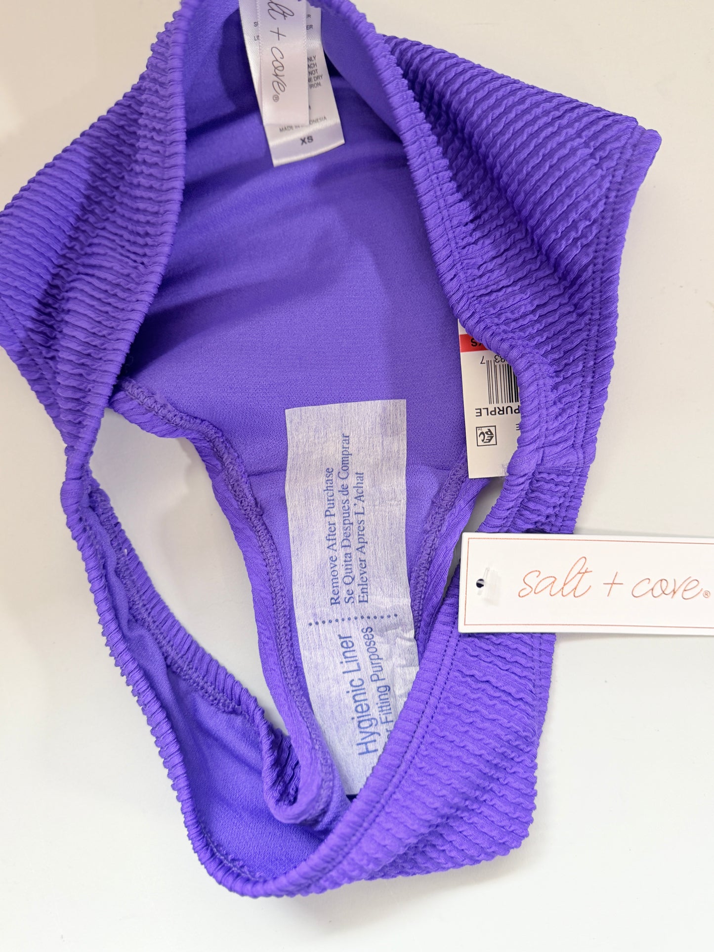 Salt + Cove Purple Ribbed Hipster Bikini Bottoms NWT