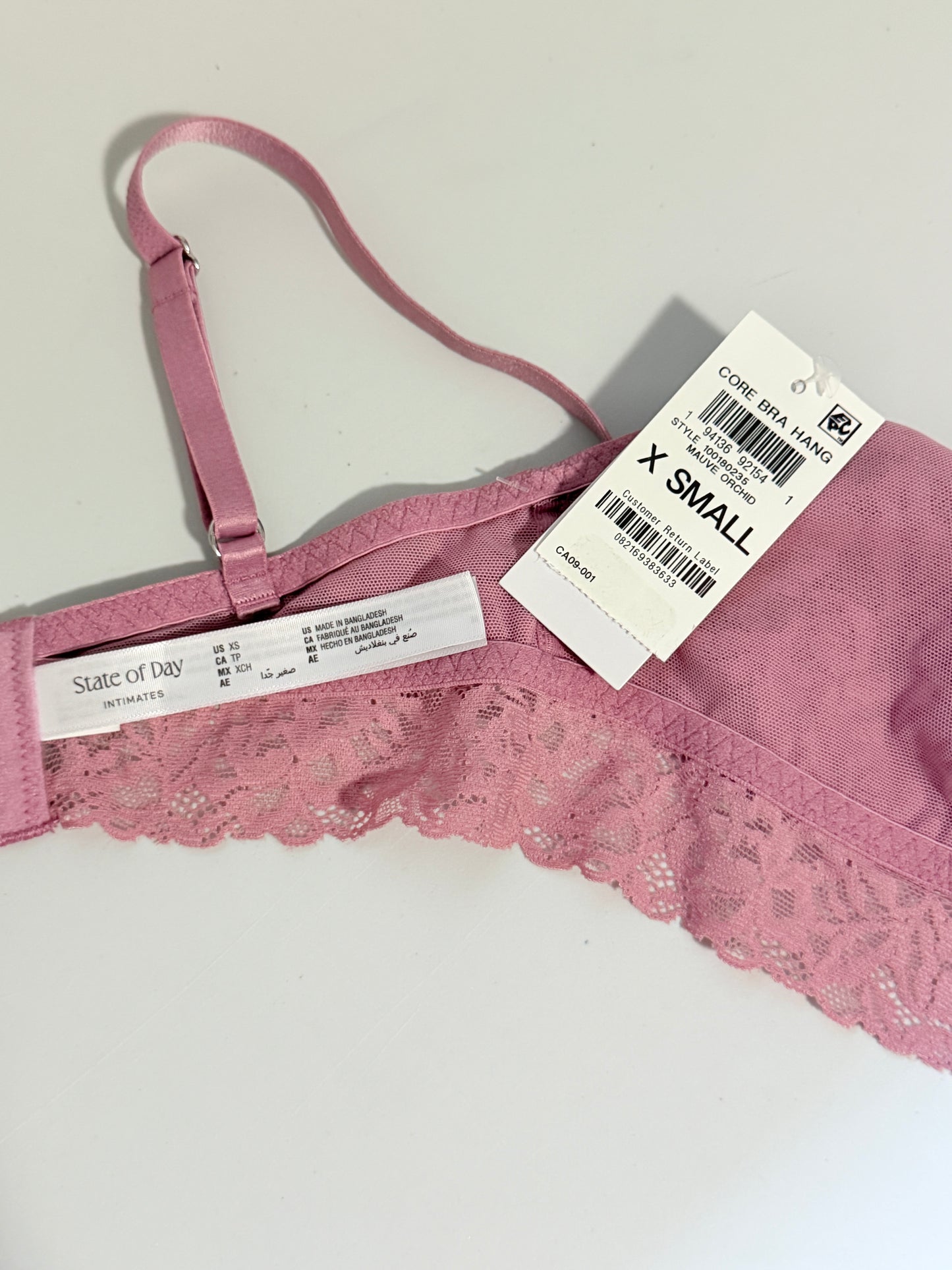 State of Day Women's Pink / Purple Lace Bralette NWT