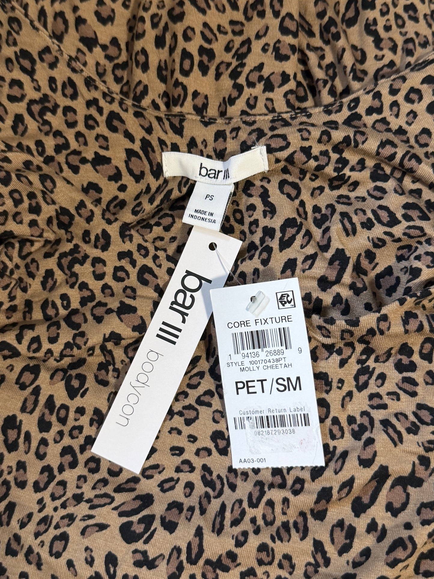 Bar III Women's Petite Cheetah-Print Jersey Midi Dress NWT