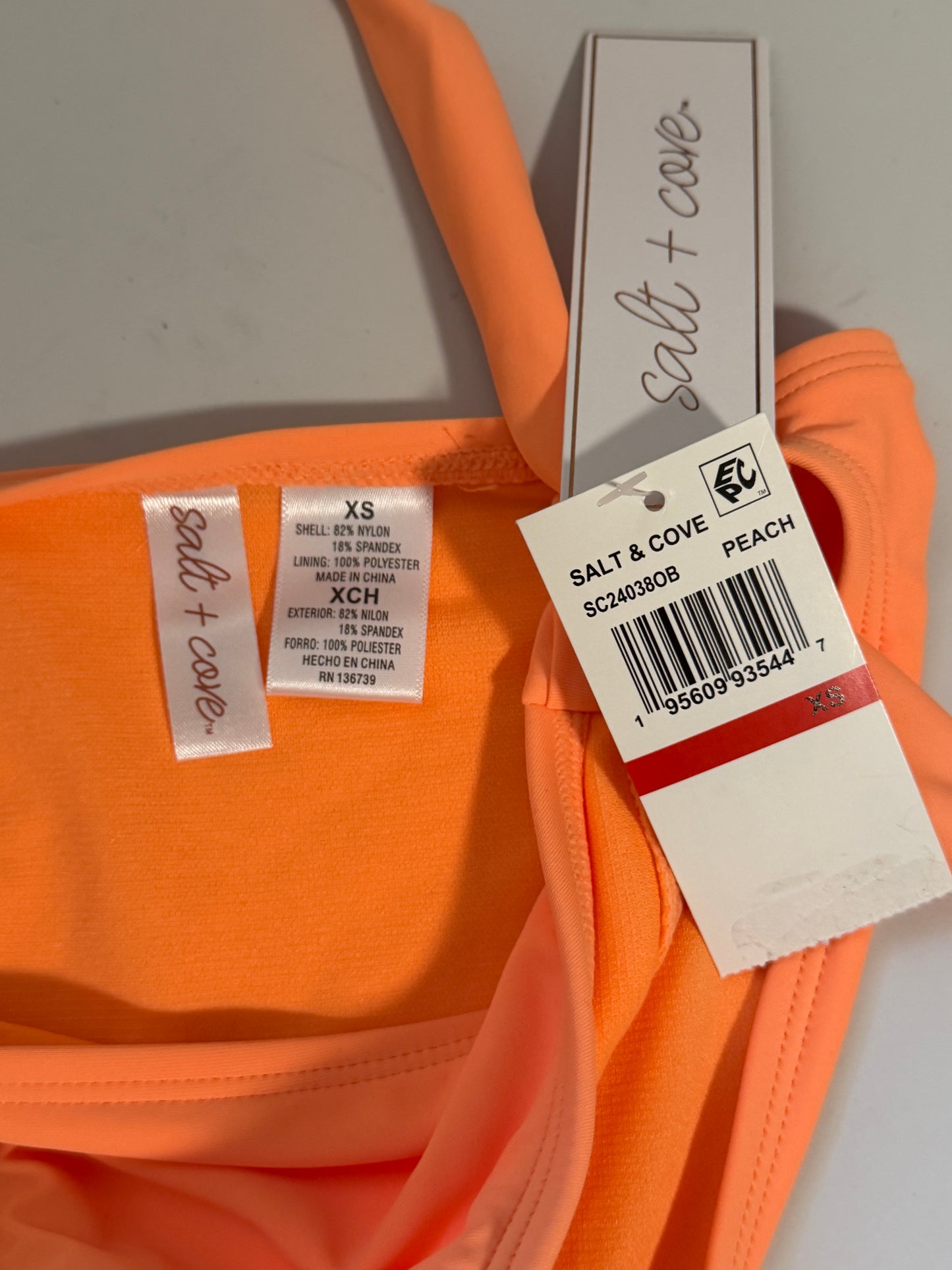Salt + Cove Women's Bright Orange Side Tie Bikini Bottoms NWT