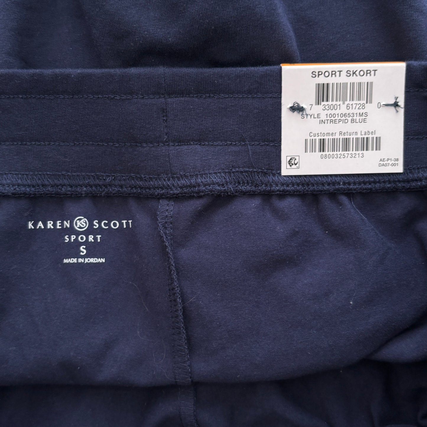 Karen Scott Knit Navy Blue Draw-String Waist Skort NWT