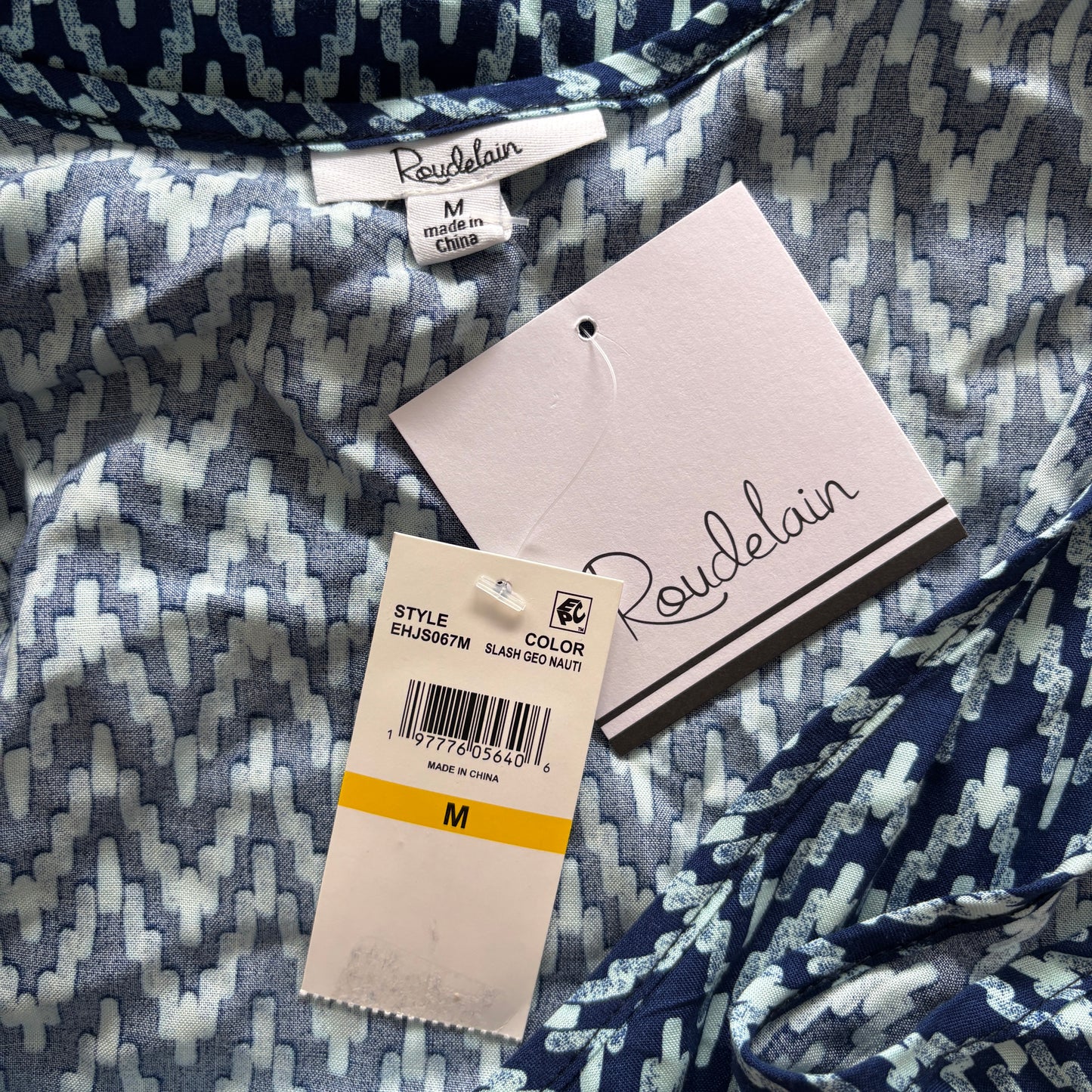 Roudelain Women's Dark Blue Printed Tassel-Trim Tank Nightgown NWT