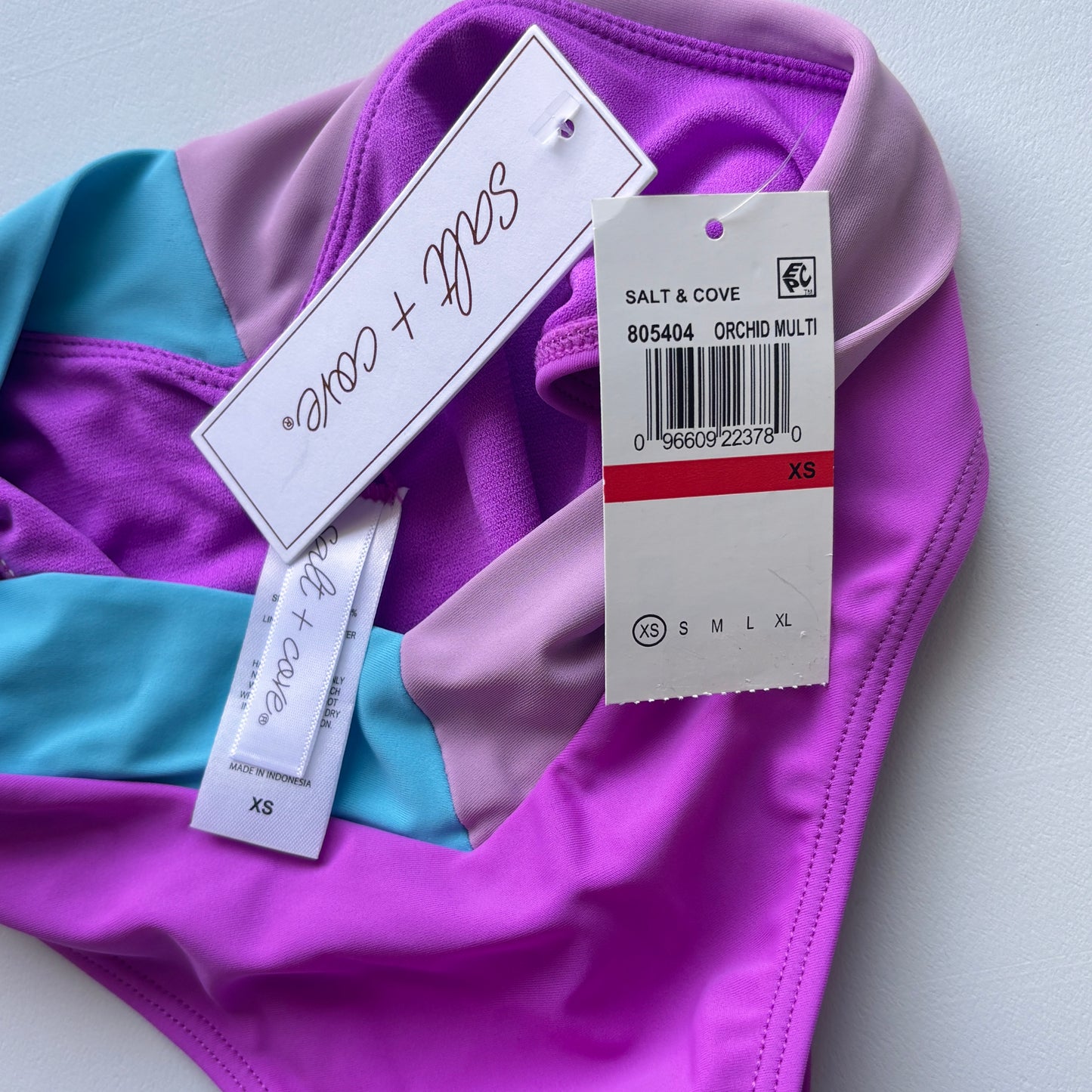 Salt + Cove Women's Purple Color Blocked Bikini Bottoms / Swimwear NWT