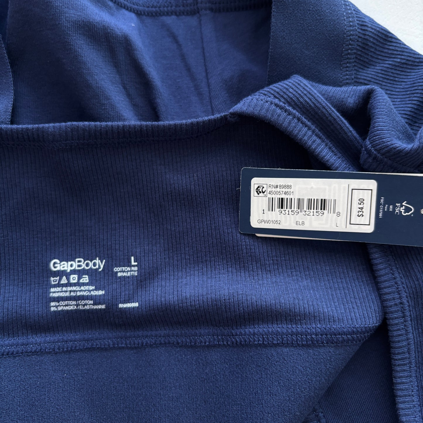 GAP GapBody Women's Extra Small Navy Logo Comfort Bralette / Sports Bra NWT