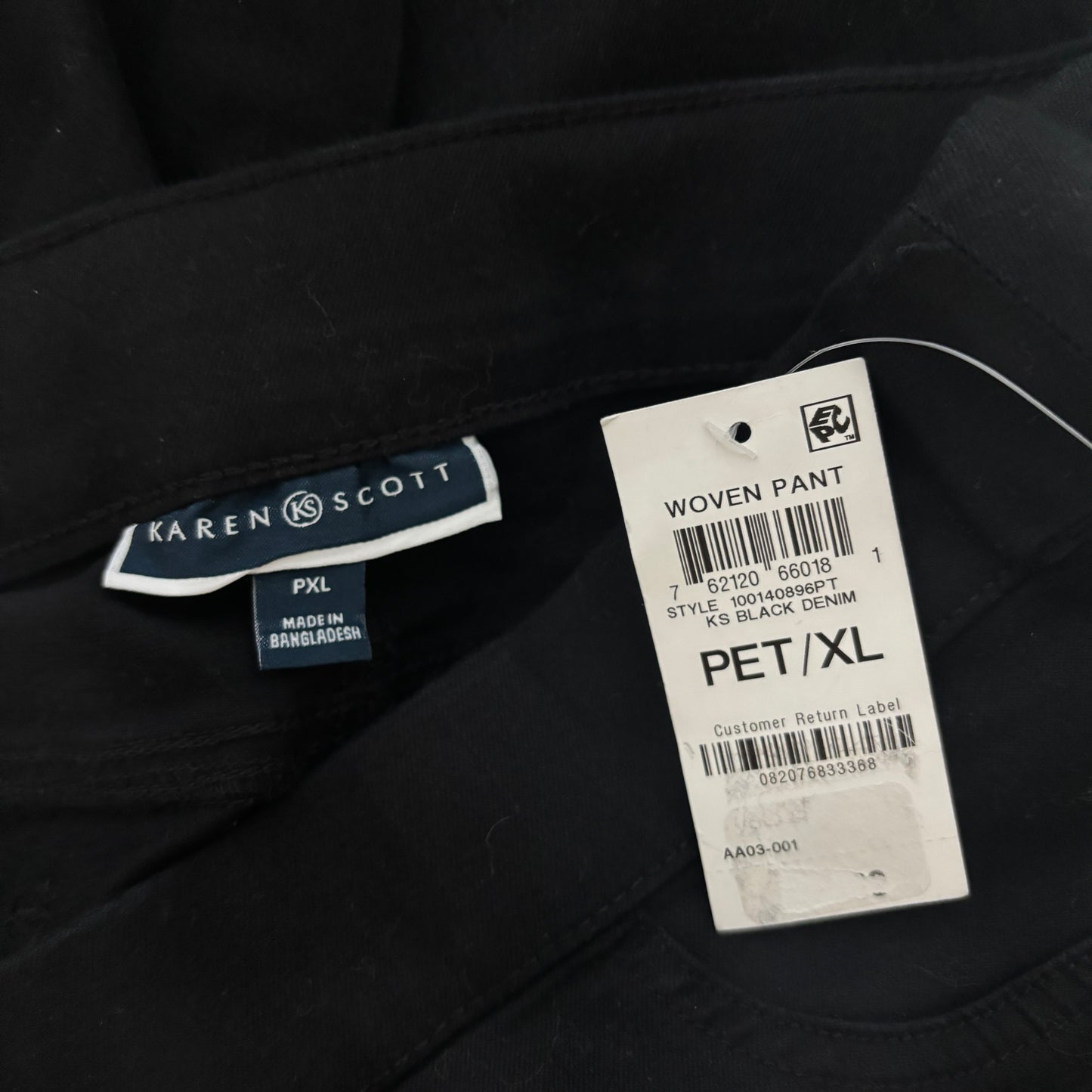 Karen Scott Women's Petite Black Pull-On and Stretchy Pants NWT