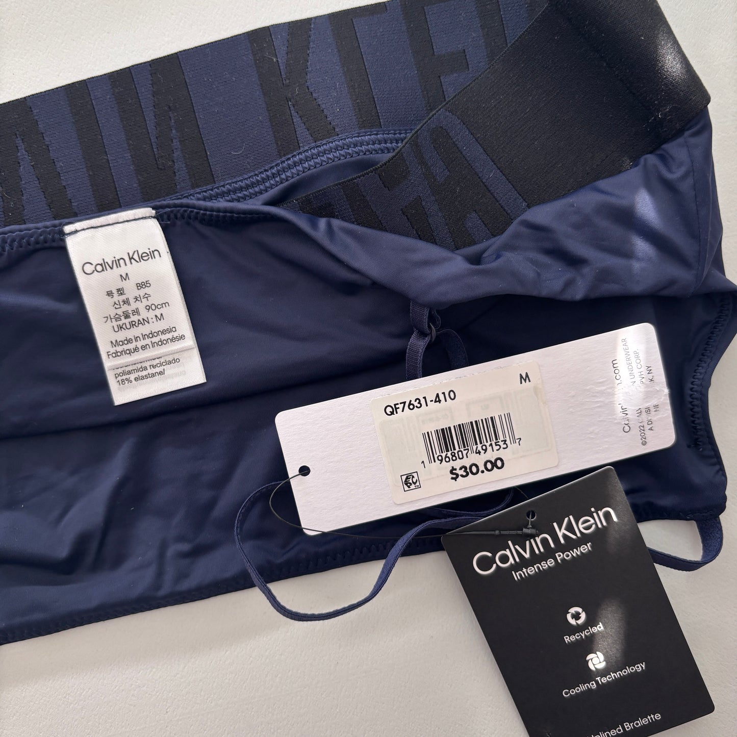 Calvin Klein Women's Navy Intense Power Micro Unlined Bralette NWT