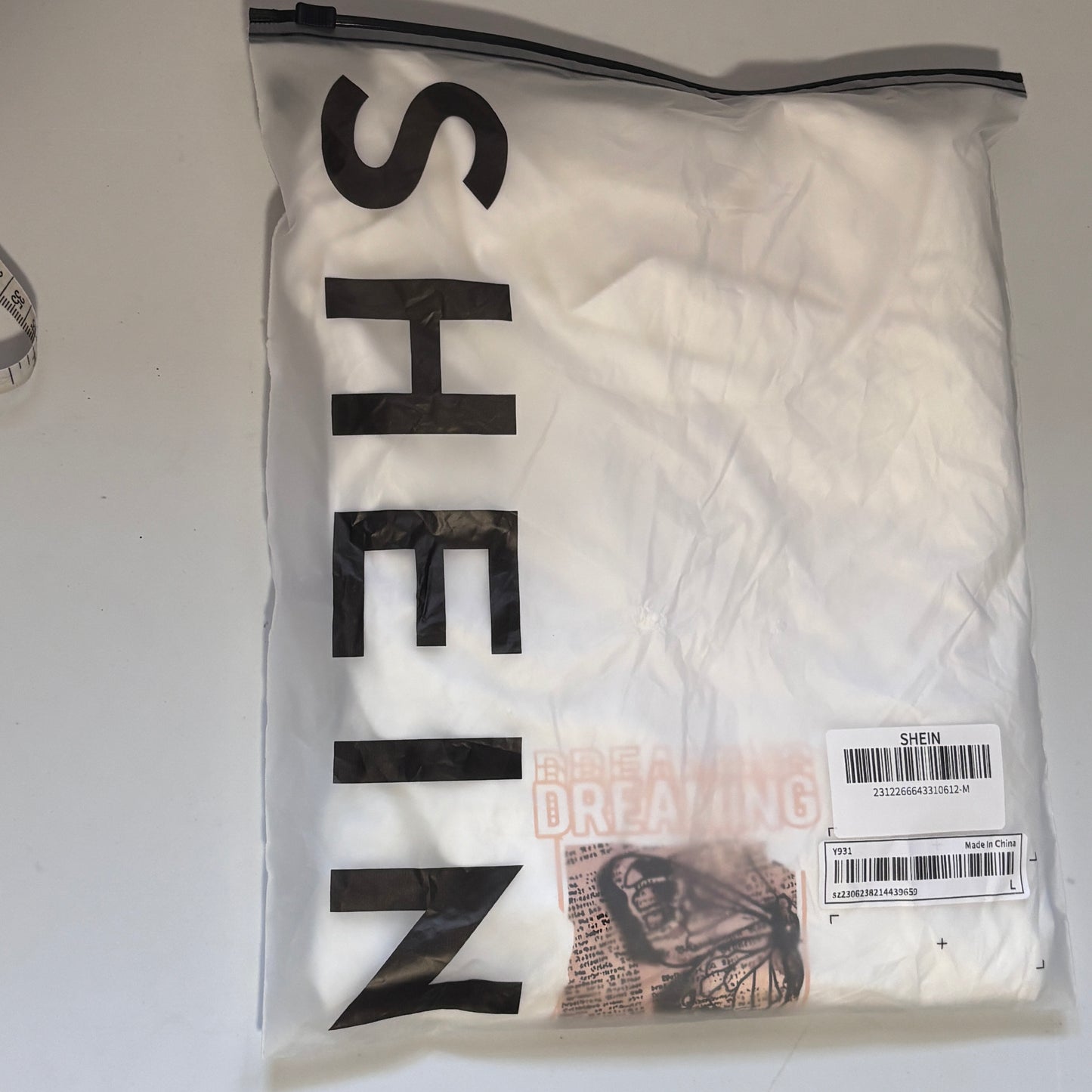 SHEIN Women's White Sleeveless Mock Neck Butterfly Graphic Casual Fit Top NIB