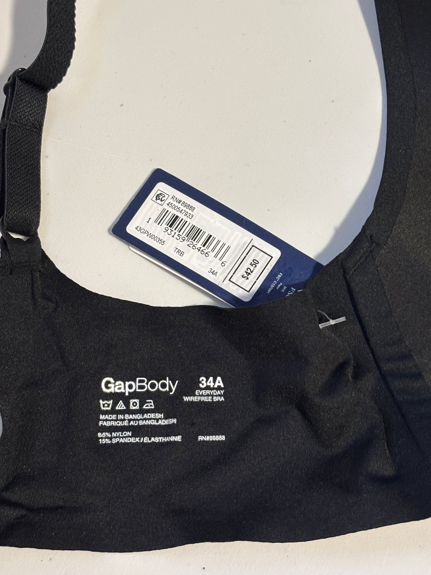 GAP GapBody Women's Black Everyday Essentials Wireless Bra NWT