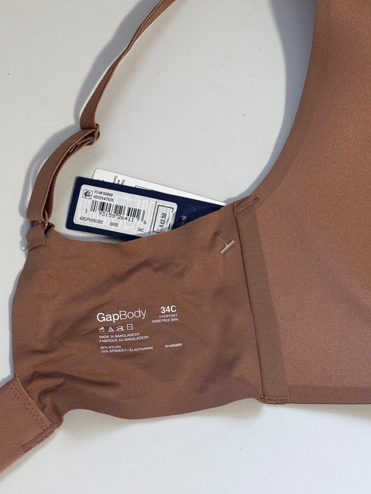 GAP GapBody Women's Size Dark Beige Everyday Essentials Wireless Bra NWT