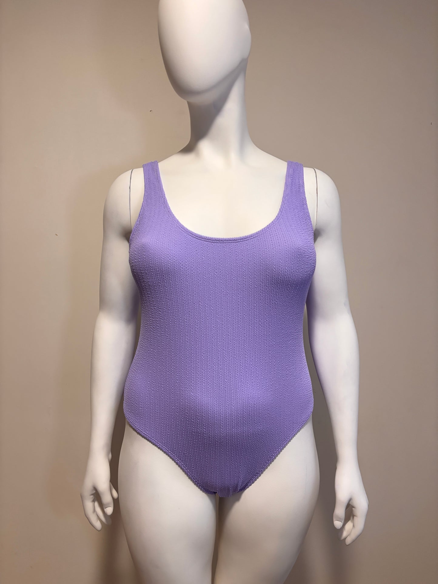 Cotton On Women's Purple Low-Back One-Piece Crinkle Swimsuit NWT