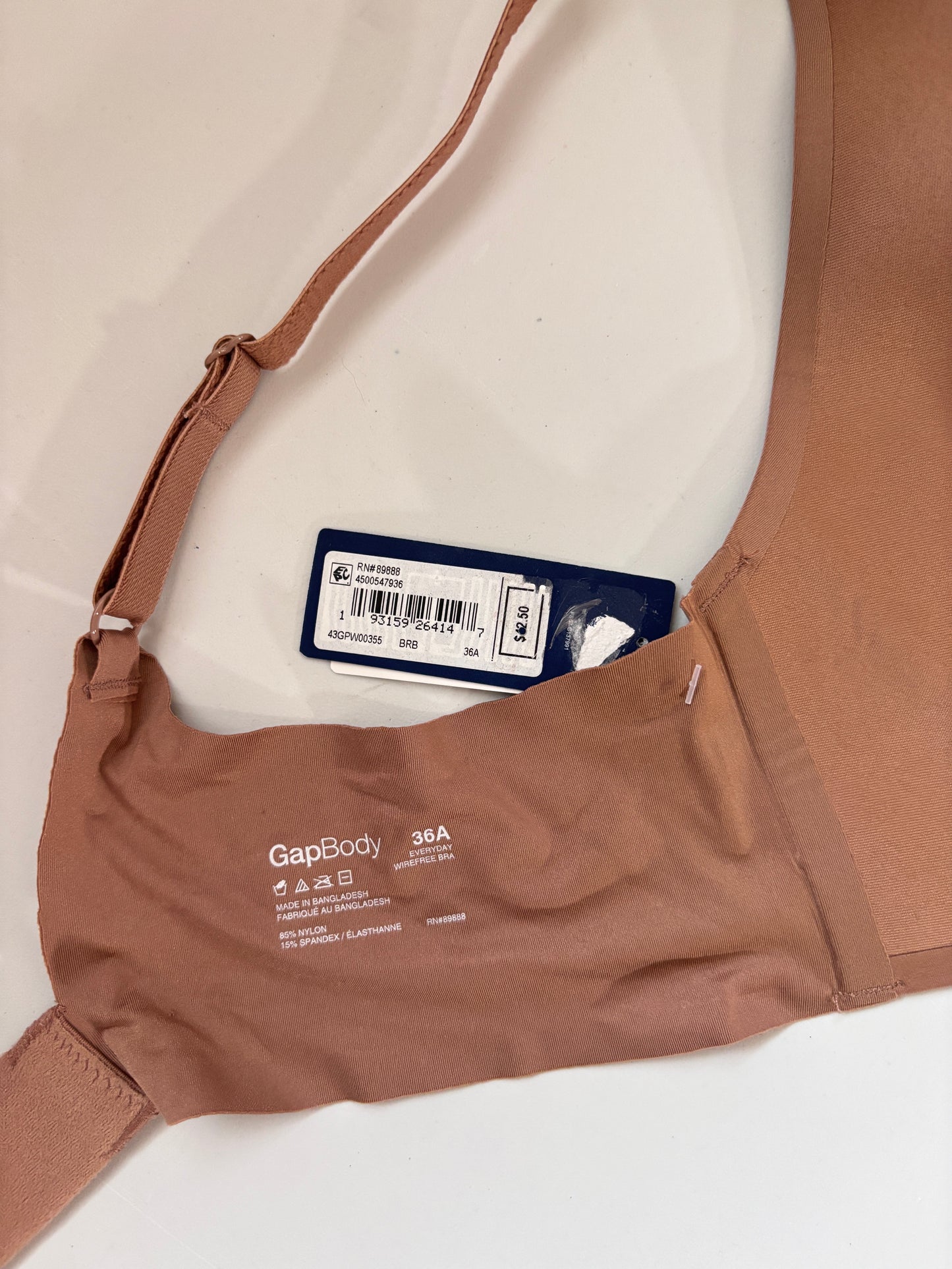 GAP GapBody Women's Size Dark Beige Everyday Essentials Wireless Bra NWT