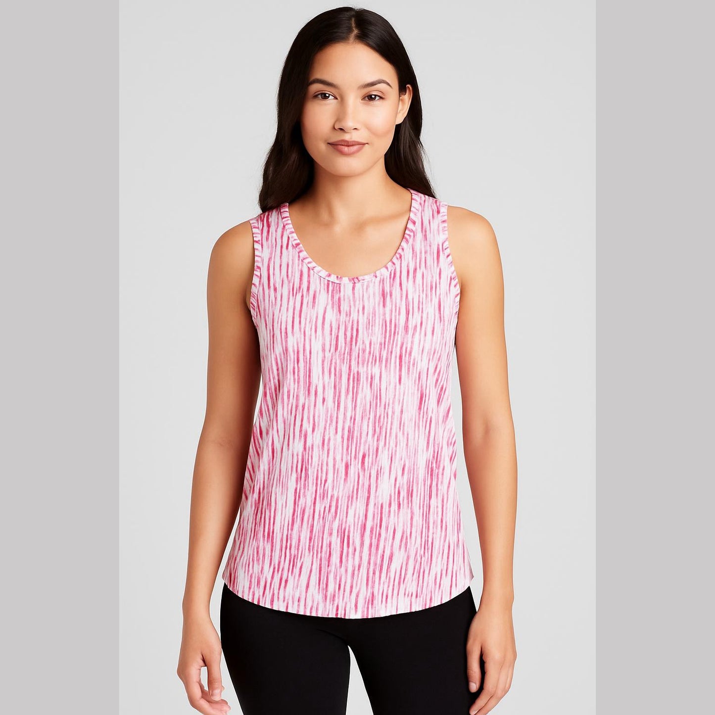 INC International Concepts White & Pink Sleeveless Top with Stud Details NWT