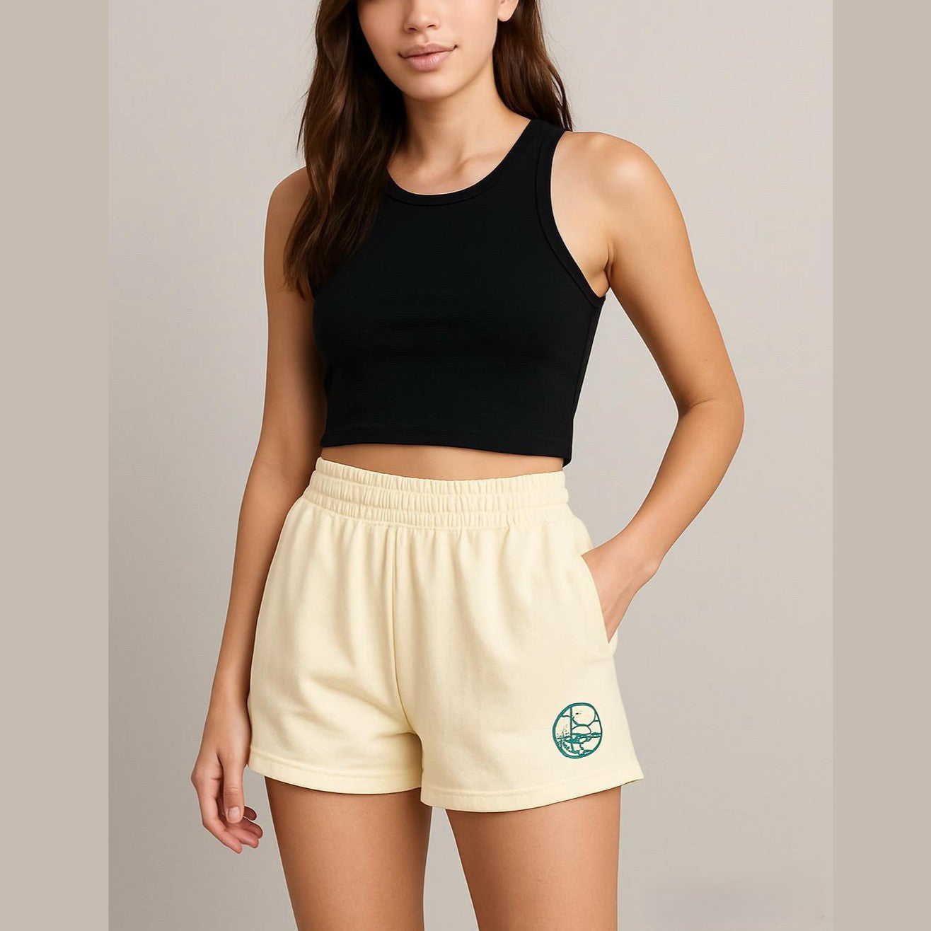 SHEIN Women's Size XS Yellow Elastic High-Waisted Athleisure Shorts NIB