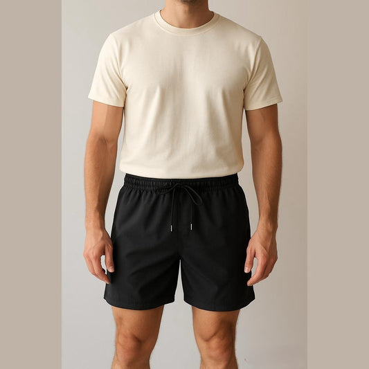 SHEIN Men's Size Medium Black Basics Drawstring Casual / Athletic Shorts NIB