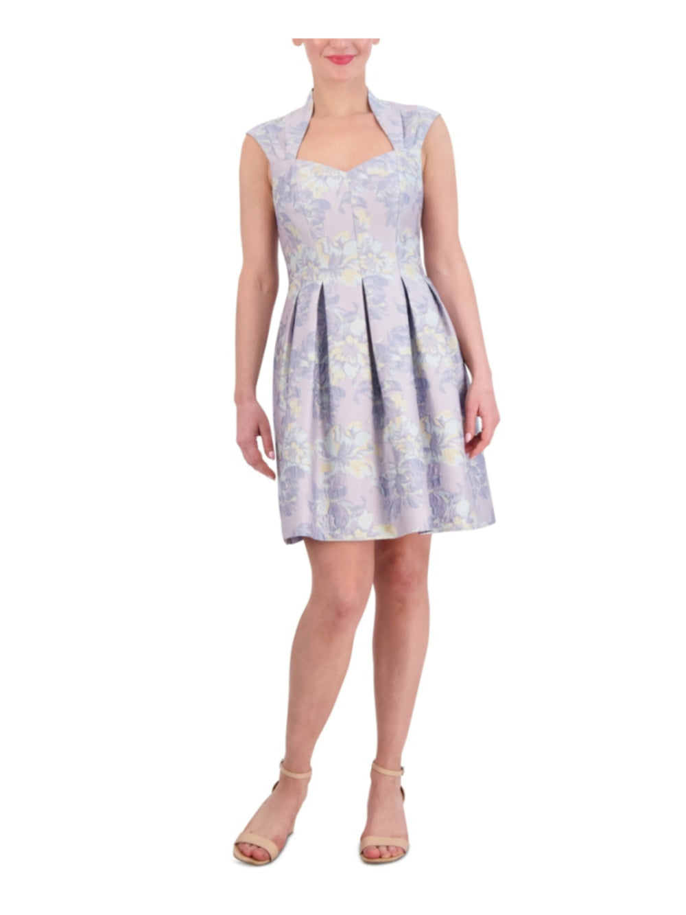 Vince Camuto Size 12 Purple Floral Jacquard Fit & Flare Dress NWT