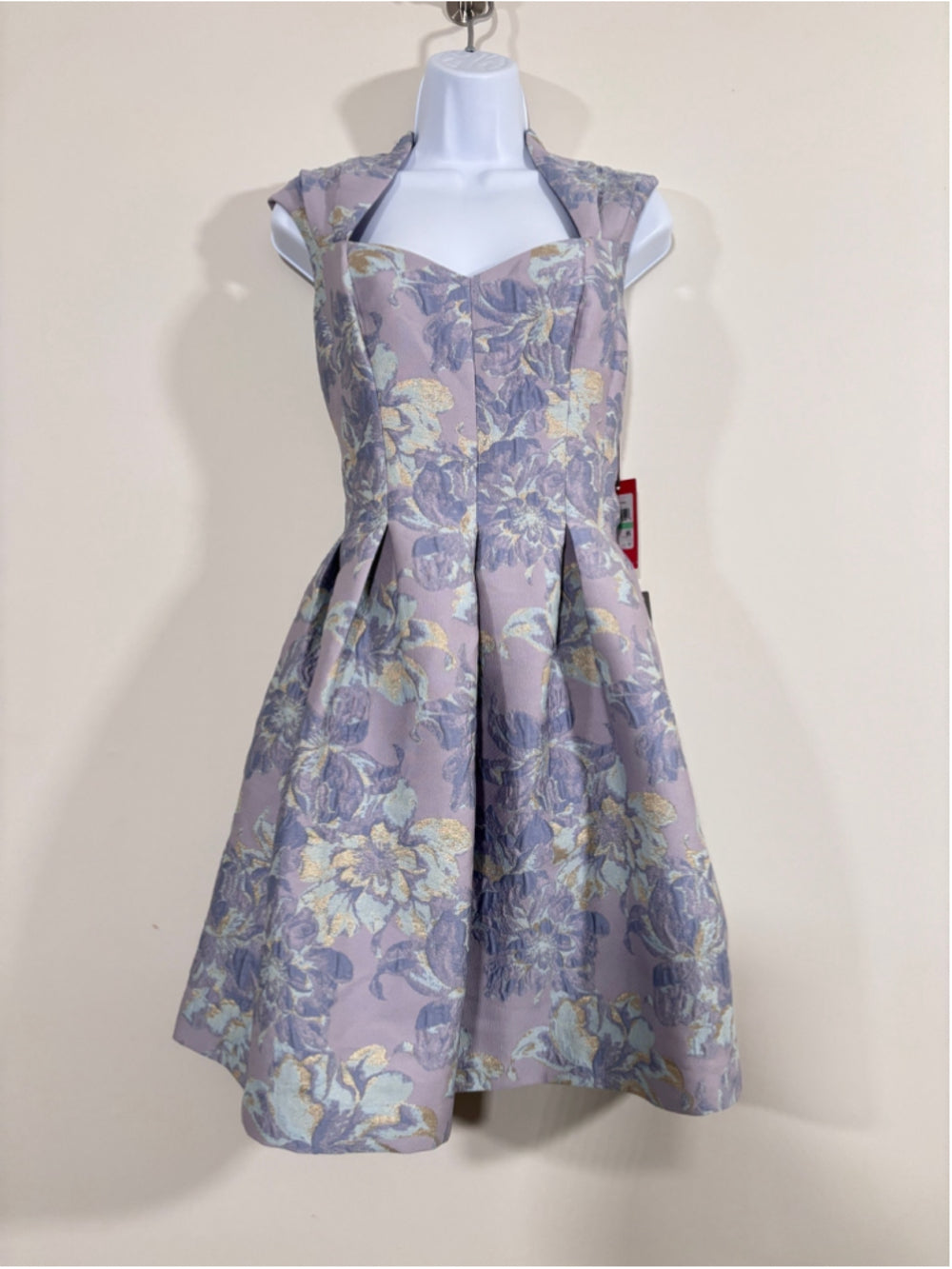 Vince Camuto Size 12 Purple Floral Jacquard Fit & Flare Dress NWT