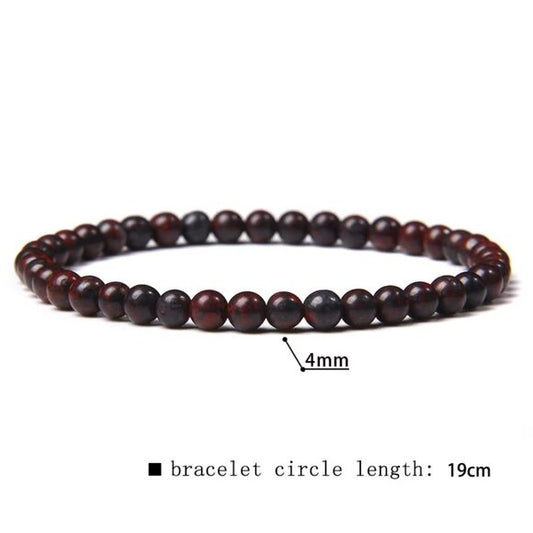 4mm Red Flower Jasper Natural Gemstone Beaded Stretchy Bracelet