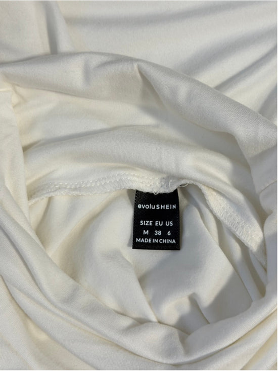 SHEIN Size Medium White Long Sleeve Turtleneck Bodysuit NWT