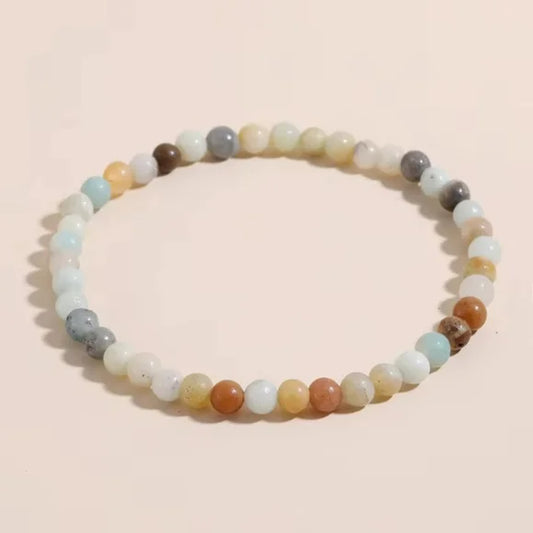 4mm Amazonite Natural Gemstone Beaded Stretchy Bracelet Jewelry