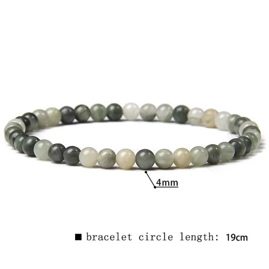4mm Grass Jasper Natural Gemstone Beaded Stretchy Bracelet Jewelry