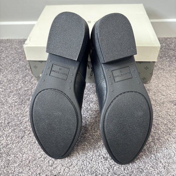 Sun + Stone Women's 7.5 Black Adelinee Double Zip Ankle Booties / Boots NIB